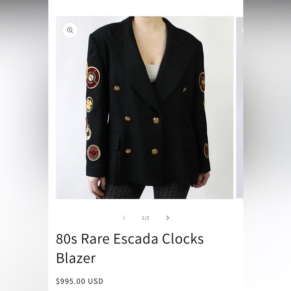 Vintage Escada Rare Collectible Clocks Blazer Jacket - Picture 15 of 15